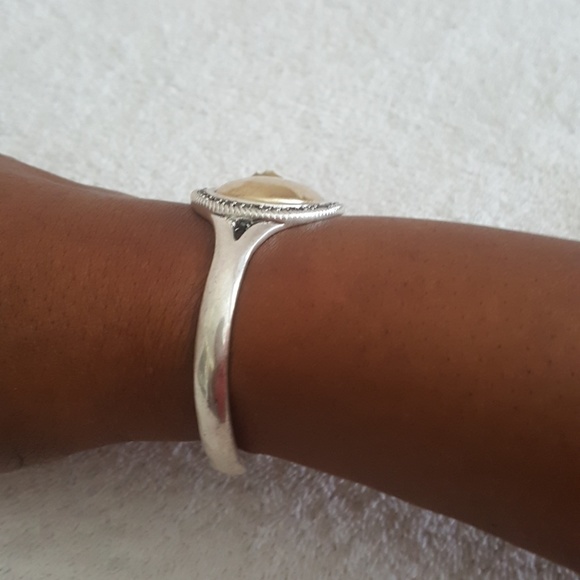 New Lucky Brand Two Tone Pave Cuff Bracelet - Picture 5 of 5